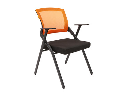 Кресло д/конференций NEXX /TW-66 оранжевый/ Ткань стандарт 15-21 чёрный