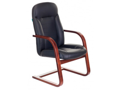 Кресло для конференций T-9923WALNUT-AV чёрный кожа+к/з