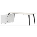 Стол руководителя с тумбой левый JCT 2013 L  2000x1300x750 мм/Ясень белый/Антрацит/