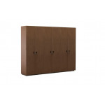 Шкаф для бумаг x 2 с гардеробом 101 732  2420x440x1970 мм/Орех/Черный/