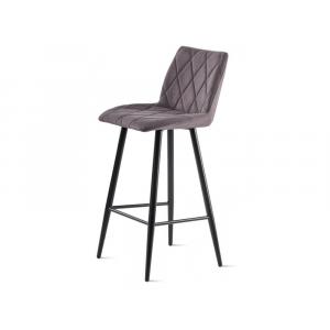 ОМЕГА Барная стул (Текстиль CATALANA 07 (серый) Цвет каркаса черный муар