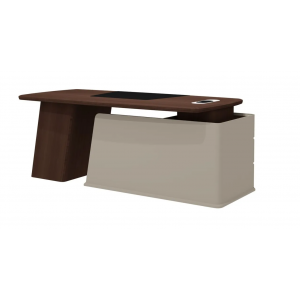 As-20 L Стол руководителя 200*90*76 /Дуб дюваль/серый кварц/