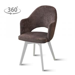 Стул Версаль /Основание 2/каркас белый муар/BALANCE vision (серо-коричневый)/