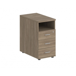Тумба приставная с 3 ящ. и нишей, ящики метабоксы (БЕЗ ТОПА) SG.511.M  400x600x725 мм/Дуб темный/