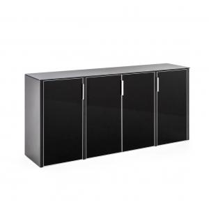 GALA ШКАФ НИЗКИЙ 4 ДВЕРИ /ЧЕРНЫЙ/ NEWCRE4/899 CRVt BLACK GLASS