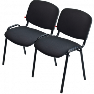 Секция Персона 2 (ИЗО) из 2-х стульев,карскас металл.черный,ткань черная