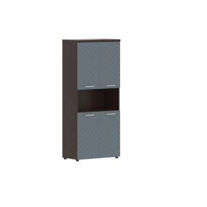 TLHC 85.4 Шкаф с 2-мя комплектами глухих малых дверей и топом 854x452x1958/Венге Магия/Серо-голубой