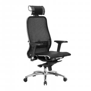 Кресло SAMURAI S-3.04 /Черный/со съемным 3D подголовником,ХРОМ