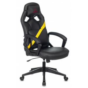 Кресло игровое Zombie DRIVER черный/желтый эко.кожа
