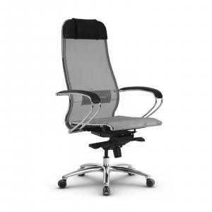 Кресло SAMURAI S-1.04 /Серый/ спинка/сиденье сетка, ХРОМ