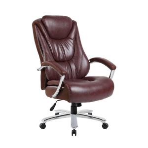 Кресло руководителя Chair 9373 эко-кожа коричневый/крестовина хром