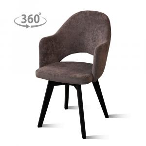 Стул Версаль /Основание 2/каркас черный матовый/BALANCE vision (серо-коричневый)/