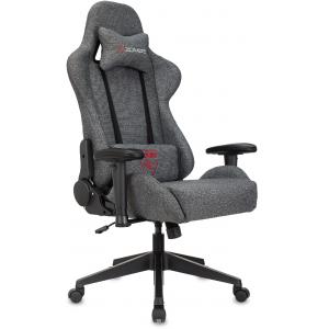 Кресло игровое Zombie Neo серый 3С1 с подголов.крестов.пластик черный