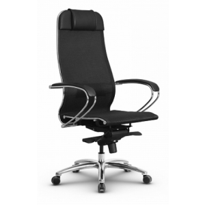 Кресло SAMURAI S-1.04+ /Черный/ спинка/сиденье сетка, ХРОМ