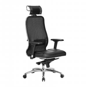 Кресло SAMURAI SL-3.04 (MPES) /Черный/перфорированная кожа, ХРОМ
