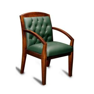 Кресло руководителя CONGRESS LUX /зеленая кожа люкс/светлый орех
