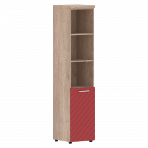 TLHC 42.5 Шкаф колонка с малой дверью и топом 430x452x1968 /Дуб Каньон/Красный/