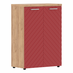 TLMC 85.1 Шкаф с глухими средними дверьми и топом 854x452x1203 /Дуб Бофорд/Красный