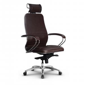 Кресло SAMURAI КL-2.04 Infinity Easy Clean/Тёмно-коричневый MPES/ перфорированная экокожа, ХРОМ