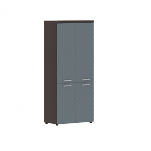TLHC 85.3 Шкаф с глухими средними и малыми дверьми 854x452x1958/Венге Магия/Серо-голубой