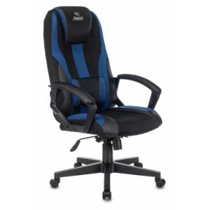 Кресло игровое Zombie 9 черный/синий текстиль/эко.кожа