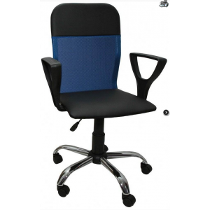 Кресло офисное Элегия М1,ткань сетка,синяя,крестовина пластик