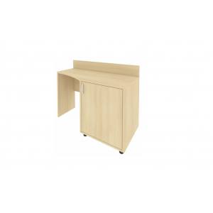 Стол (узкий) с тумбой и бортиком, тумба под холод.прав. С-СТУ-120 Пр /1200x550x750 мм/Акация лорка/