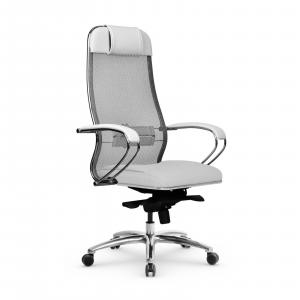 Кресло SAMURAI SL-1.04 Infinity Easy Clean (MPES) /Белый/ перфорированная экокожа, ХРОМ