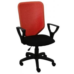 Кресло офисное Элегия S,ткань сетка,оранжевая,крестовина пластик