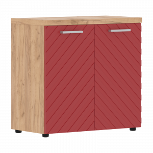 TLLC 85.1 Шкаф с глухими малыми дверьми и топом 854x452x833 /Дуб Бофорд/Красный