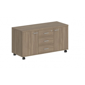 Тумба сервисная, ящики метабоксы SG.621.M  1204x460x619 мм/Дуб темный/