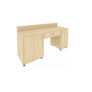 Стол с 2-мя тумбами и бортиком, тумба под холод.лев. С-СТ-170 Л /1700x550x750 мм/Акация лорка/