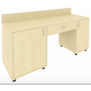 Стол с 2-мя тумбами и бортиком, тумба под холод.лев.С-СТ-170 Л /1700x550x750/Клён/