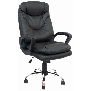 Кресло офисное Фортуна 5(50) к/з черный, крестовина хром