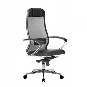 Кресло SAMURAI Comfort S Infinity Easy Clean /Светло-бежевый MPES/ спинка сетка, сиденье к/з,ХРОМ