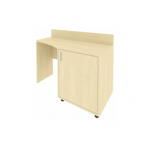 Стол (узкий) с тумбой и бортиком, тумба под холод.прав.С-СТУ-120 Пр /1200x550x750/Клён/