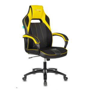 Кресло игровое Zombie VIKING 2 AERO черный/желтый текстиль/эко.кожа крестов. пластик