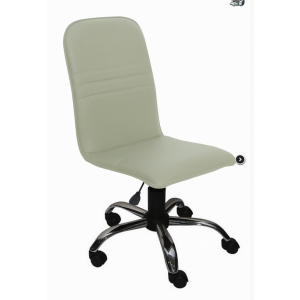 Кресло офисное Премьер 6,к/з бело-серый,крестовина пластик