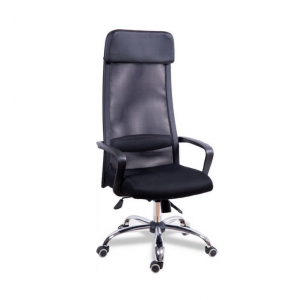 Кресло для руководителя МГ17 ХРОМ Сетчатая ткань /Черный/