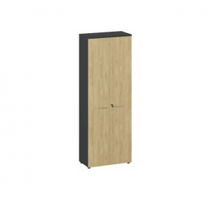 Шкаф-гардероб высокий 221 wardrobe  800x420x2210 мм/Гикори натуральный/Графит/