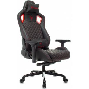 Кресло игровое Knight Titan черный/красный ромбик эко.кожа
