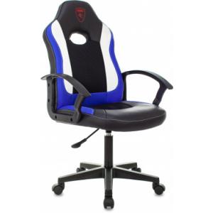 Кресло игровое Zombie 11LT черный/синий текстиль/эко.кожа