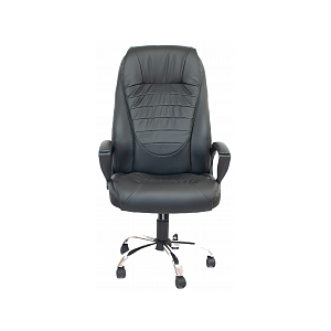 Кресло офисное Фортуна 5(70) к/з черный, крестовина хром