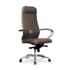 Кресло SAMURAI КL-1.04 C-Edition Infinity Easy Clean (MPES)/ Светло-коричневый / экокожа, ХРОМ