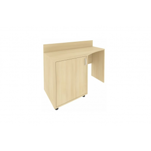 Стол (узкий) с тумбой и бортиком, тумба под холод.лев. С-СТУ-120 Л /1200x550x750 мм/Акация лорка/