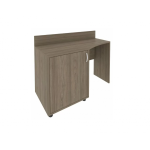 Стол (узкий) с тумбой и бортиком, тумба под холод.лев. С-СТУ-120 Л /1200x550x750/Вяз благородный/