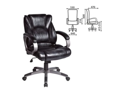 Кресло руководителя BRABIX EX-504 ,экокожа, черное, 530874