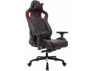 Кресло игровое Knight Titan черный/красный ромбик эко.кожа