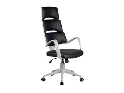 Кресло руководителя Chair SAKURA Серый пластик/фьюжн черный ткань