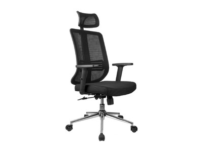 Кресло руководителя Riva Chair А663/ткань/сетка черный/крестовина хром